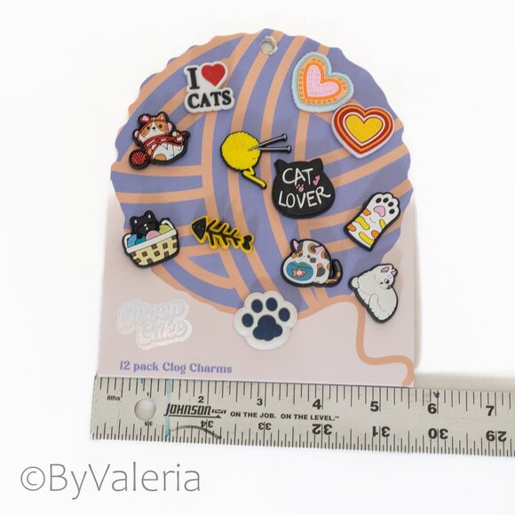 Cat Lover Clogs Shoe Decoration Charms, Set of 12 - Picture 3 of 3